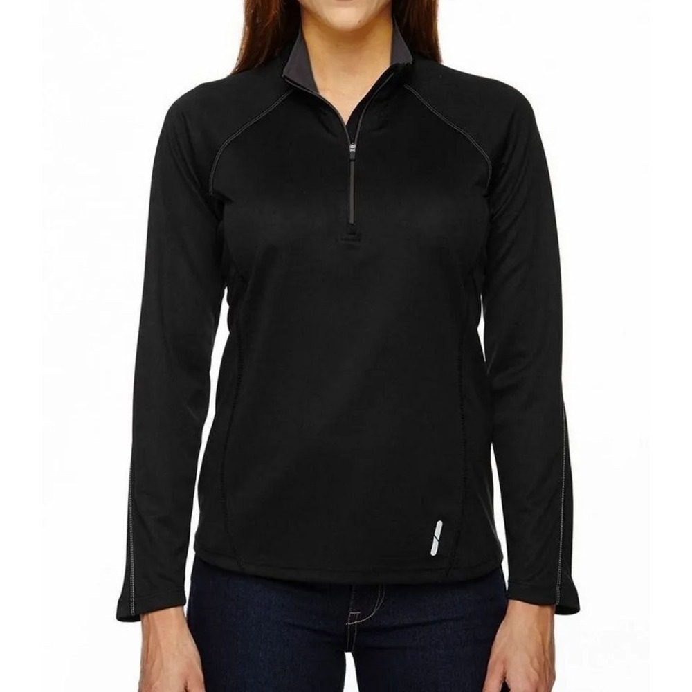 North End Women's Radar 1/2‎ Zip Performance Top #78187 - Black/Carbon - XL